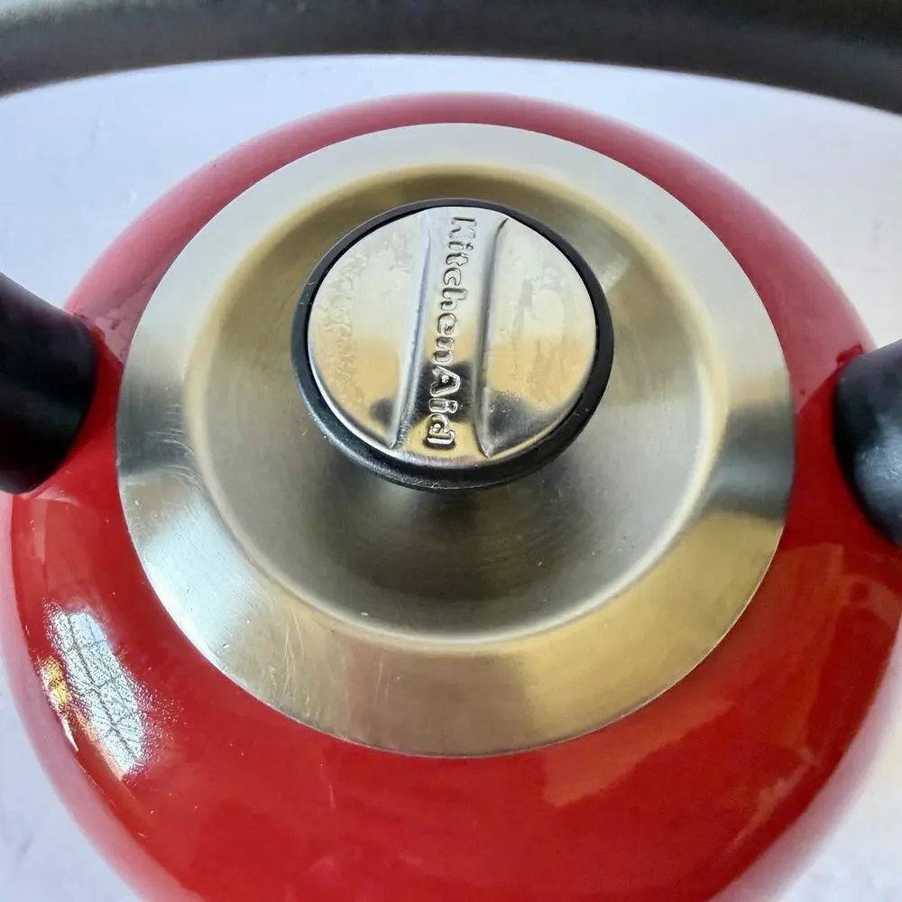 Kitchenaid Red Teapot‎ Enameled Stainless Steel Whistling Tea Kettle